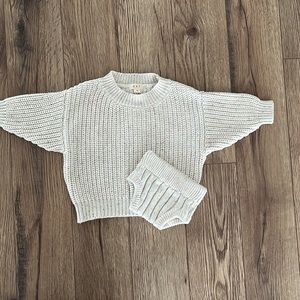 Oat Children Sprinkle Knit Chunky Sweater and Knit bloomers